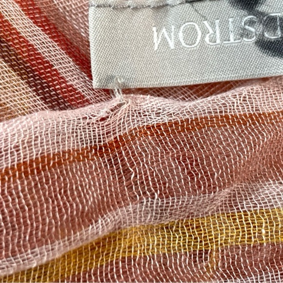 Nordstrom Modal &Silk Scarf in Striped Orange - Picture 7 of 7